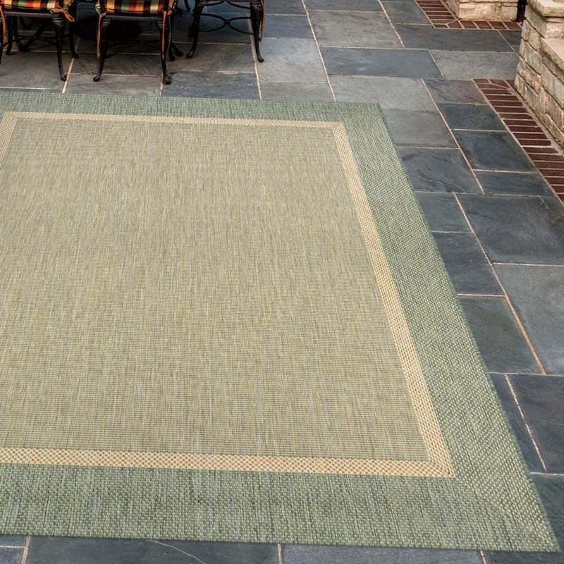Beachcrest Home Saffold Green/Beige Indoor / Outdoor Area Rug & Reviews